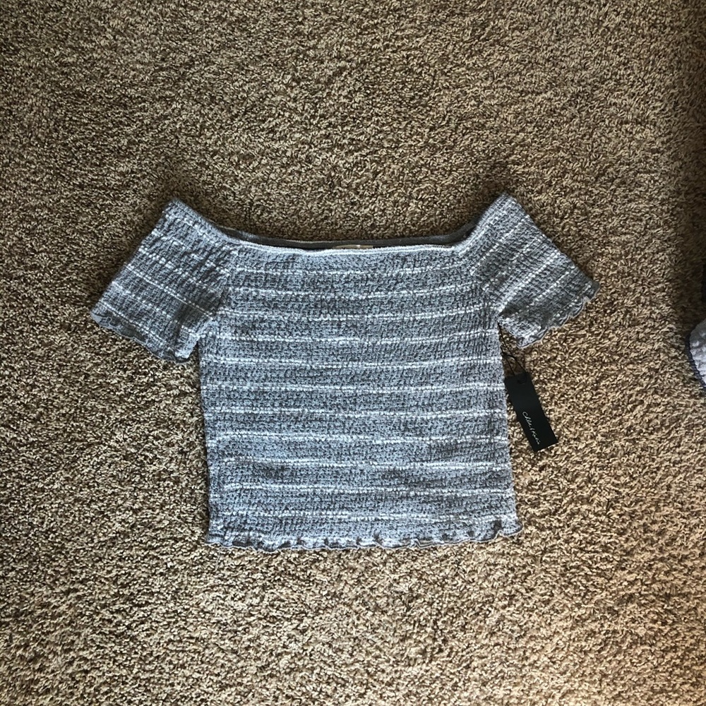 NEW Chloe & Katie Grey and White Striped Shirt